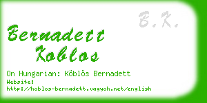 bernadett koblos business card