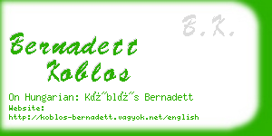 bernadett koblos business card